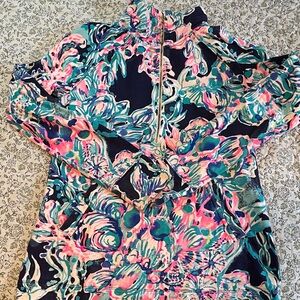 Lilly Pulitzer Navy and Pink Kids One Piece